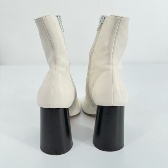 Celine Elliptic Nappa Lambskin Leather Optic White Ankle Boots Phoebe Philo - Picture 5 of 14